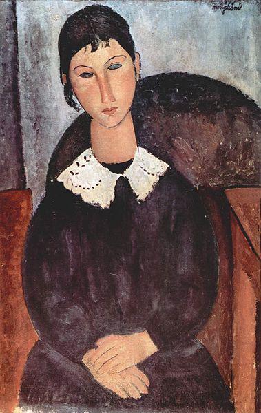 Amedeo Modigliani Elvira mit weissem Kragen Sweden oil painting art